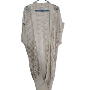 Time and Tru Open-Knit Beige Women's Cardigan